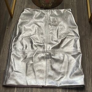 H&M Silver Knee-Length Pencil Skirt for Cocktail